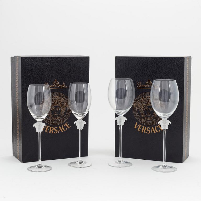 Versace, vinglas, 4 st, för Rosenthal.