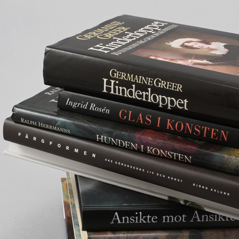PARTI KONSTBÖCKER och KATALOG, 10 st, sent 1900-/tidigt 2000-tal.