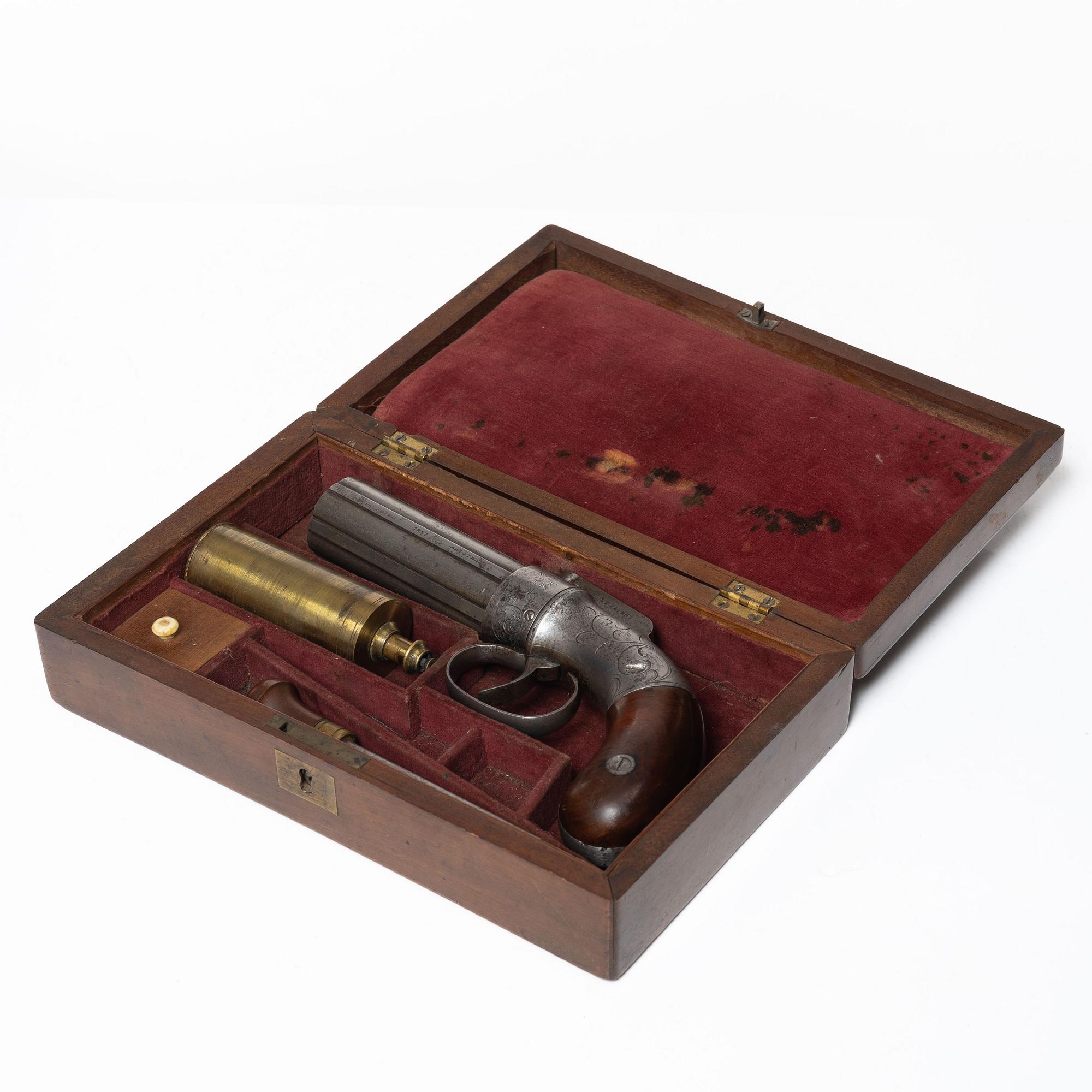 A percussion revolver, Allen & Thurber, mid-19th century.