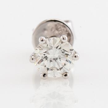 Earrings, a pair, 18K white gold with brilliant-cut diamonds.