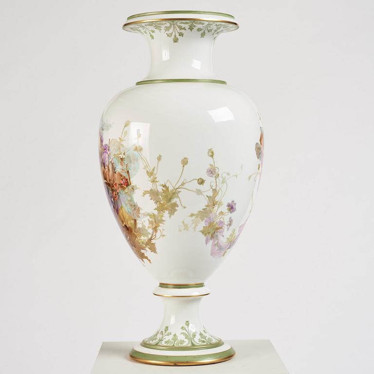 A large porcelain vase, Russia, late 19th Century, signed Klara Zeidler.