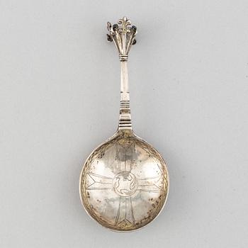 A Swedish silver spoon, mark of Hans Wiggman, Kalmar (1712-61).