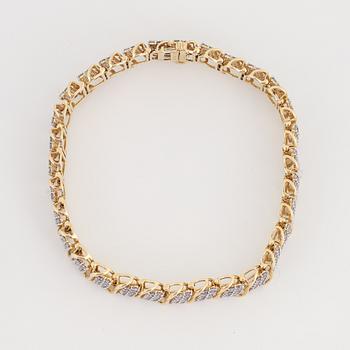 Gold and eight-cut diamond bracelet.