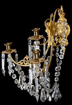 VÄGGAPPLIQUER, ett par, oscarianska, 1800-talets slut.