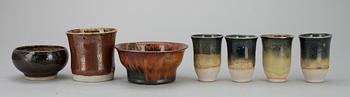 LIISA HALLAMAA (LARSEN), KÄRL, 10 st. keramik, sign. LH, Alamaa. 1970-tal.