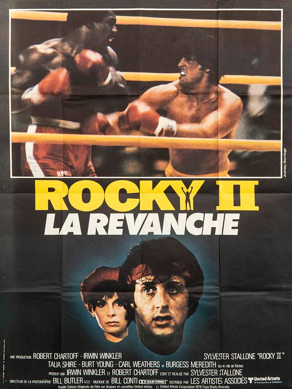Film poster Sylvester Stallone "Rocky II" 1979 France.