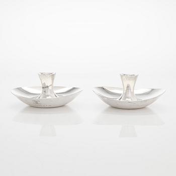 Tapio Wirkkala, a pair of silver candleholders, Hopeatehdas, Helsinki 1959.