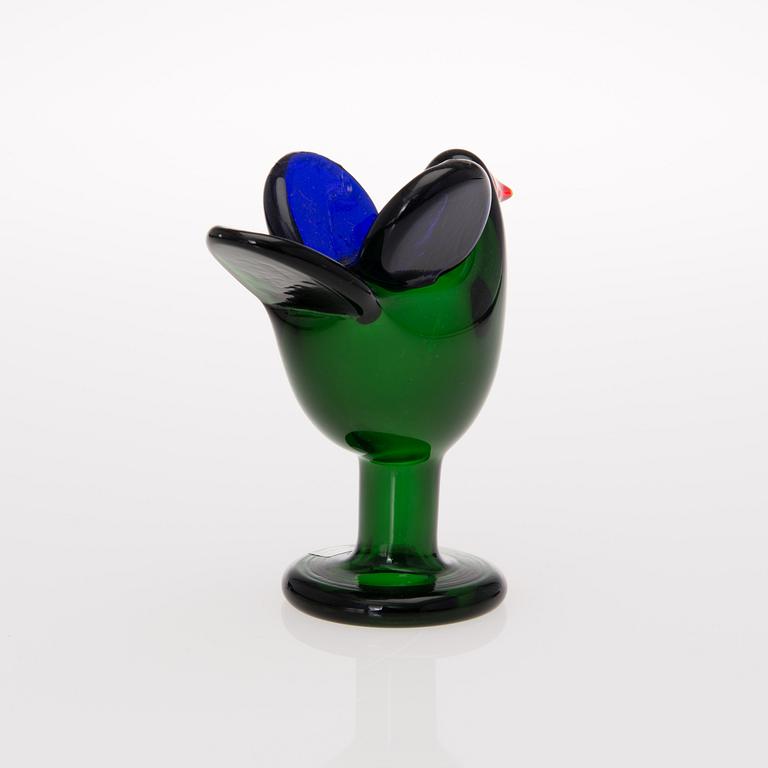 A glass bird by Oiva Toikka. Sieppo (Flycatcher). Sign. Oiva Toikka, Nuutajärvi Notsjö. Early 1970s.