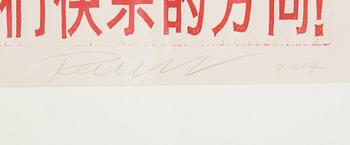 NAVIN RAWANCHAIKUL, "Navinism", woodblock print on paper. ed. 11/25, 2007.