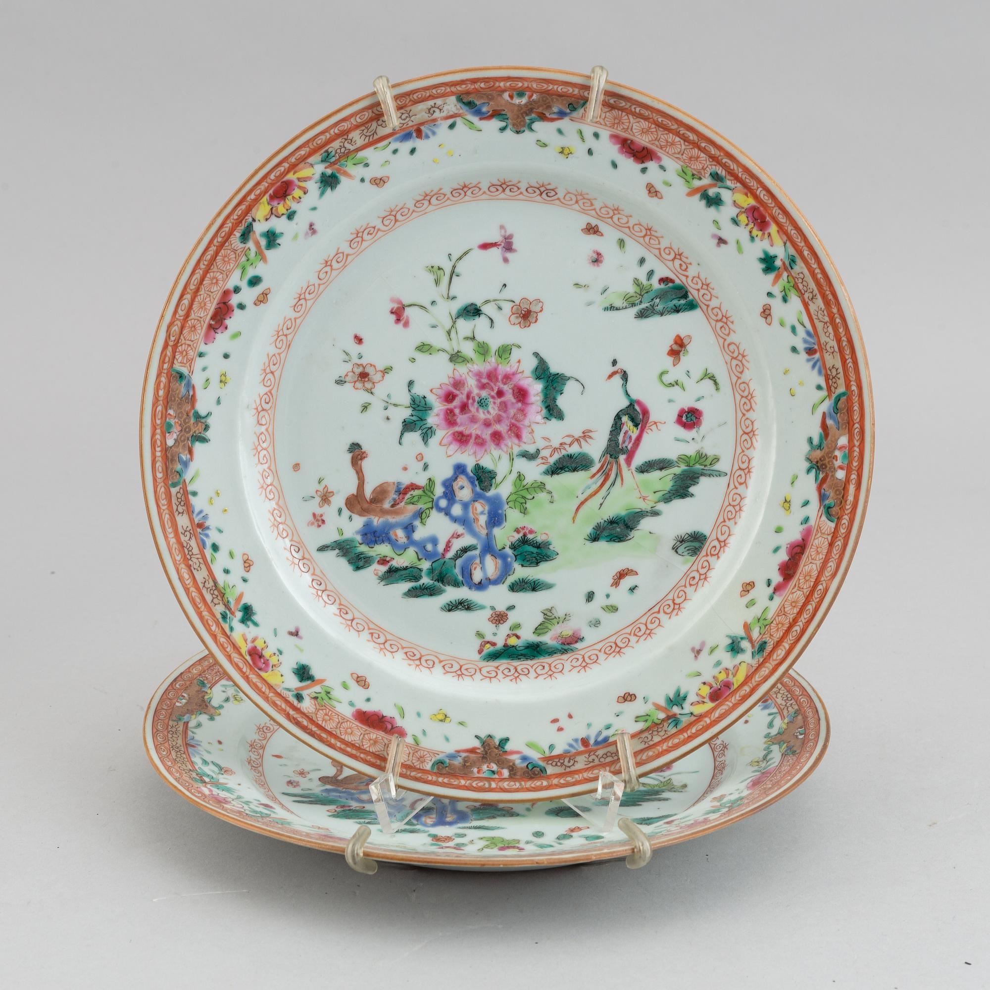 A set of five odd famille rose dishes, Qing dynasty, Qianlong (1736-95).