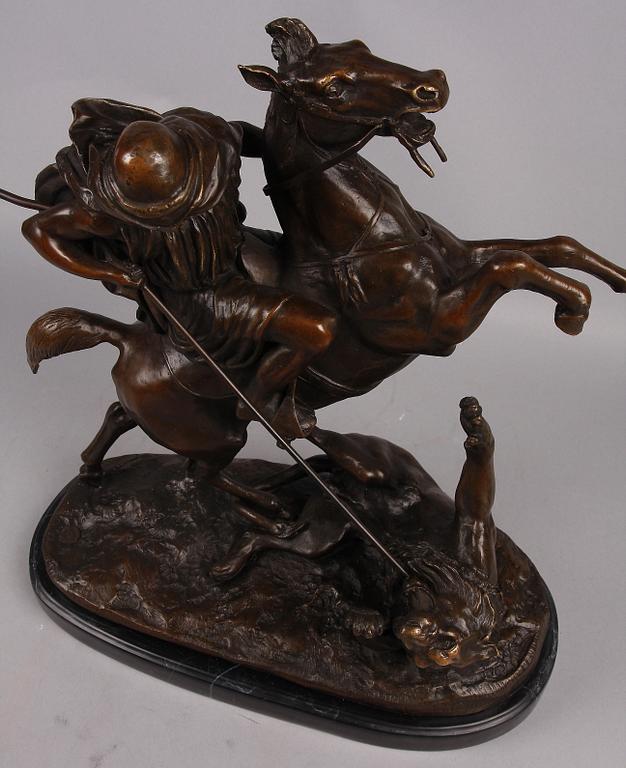 SKULPTUR, brons, efter Antoine Louis Barye, 2000-tal.