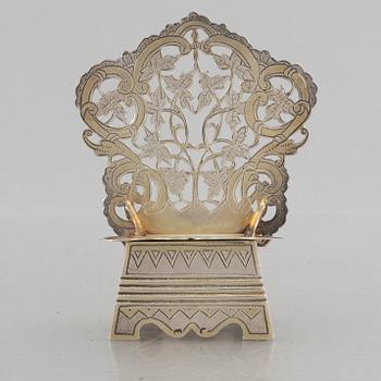 A Russian silver salt-chair, assay master mark of Ivan Lebedkin, Moscow 1898-1914.