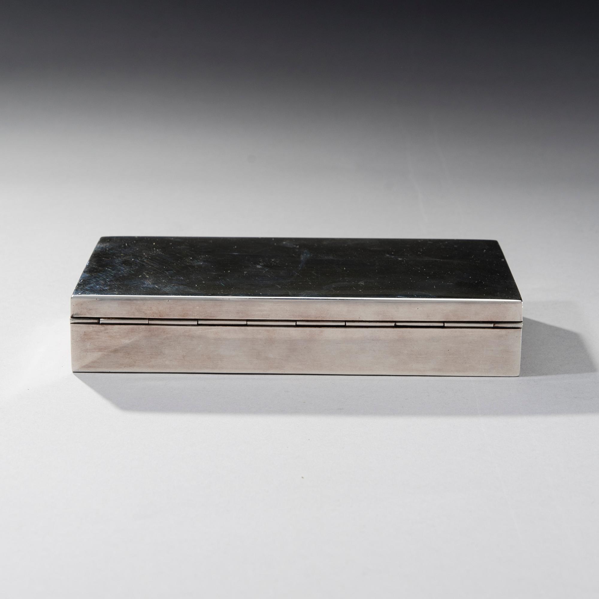 CIGARRLÅDA, sterling silver, Helsingfors 1962.