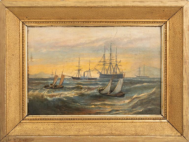 Unknown artist 19th/20th century, two-masted small boats and ships.