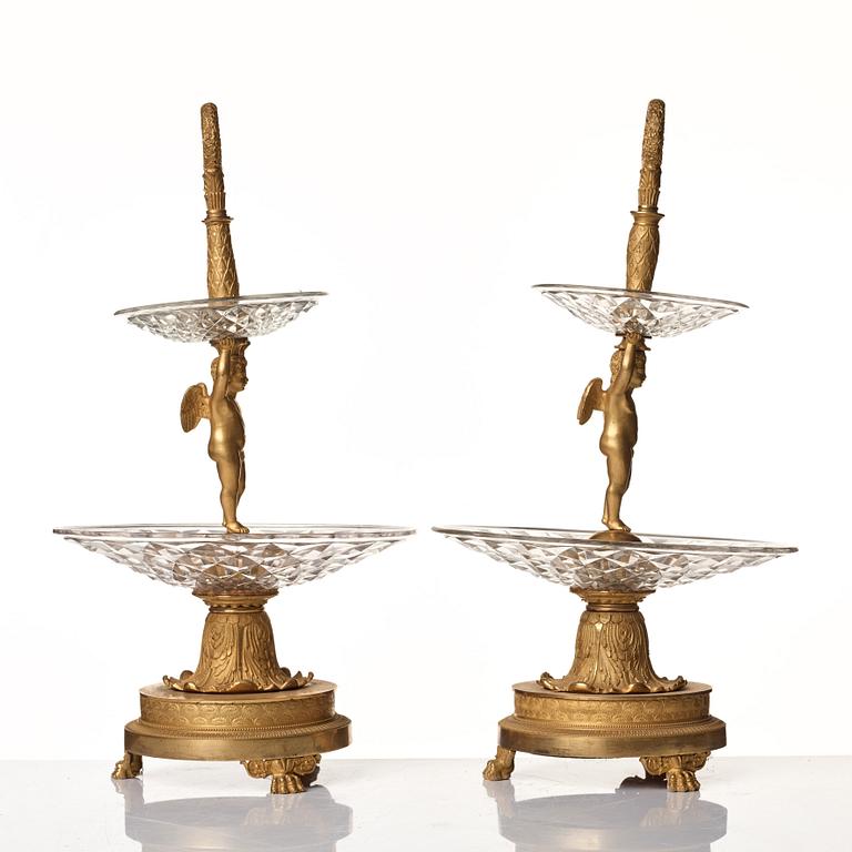 BORDSUPPSATSER, ett par, i Pierre Philippe Thomires art, Paris, 1800-talets början, Empire.