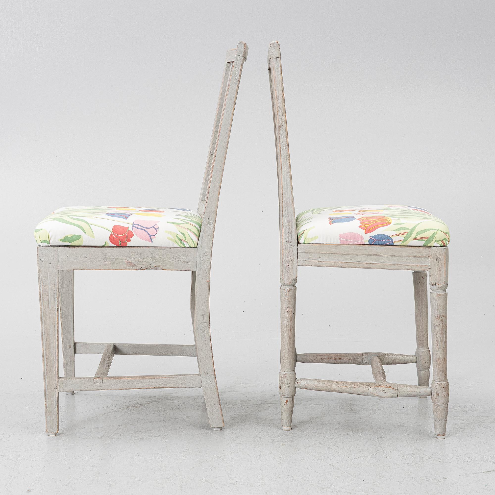 Chairs, 6, circa 1800.