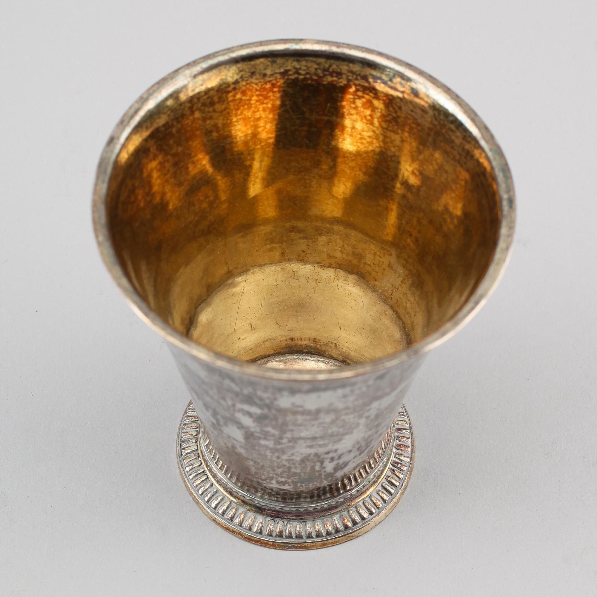 BÄGARE, silver, Nils Dahl, Linköping 1739-1786. Vikt ca 126 g.