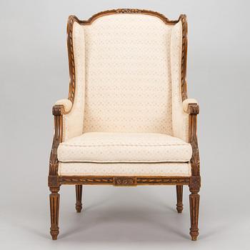 Nojatuoli, Bergère, Louis XVI -tyyli, 1900-luvun alkupuoli.