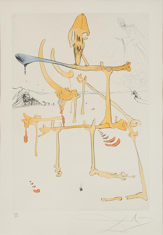 Salvador Dalí, Dalí, drypoint coloured with stencil, 1975, signed 266/300.