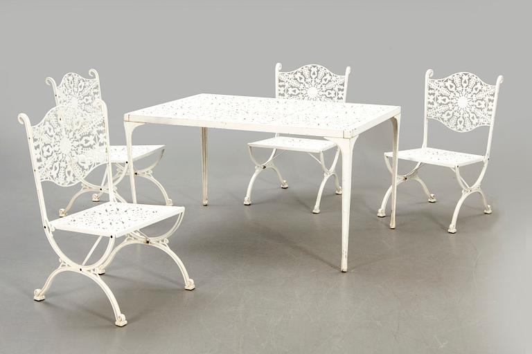 Garden group, table, chairs, 4 pcs, last part of the 20th century.