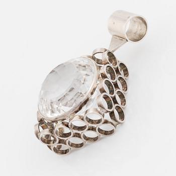 Cecilia Johansson, sterling silver and rock crystal pendant.