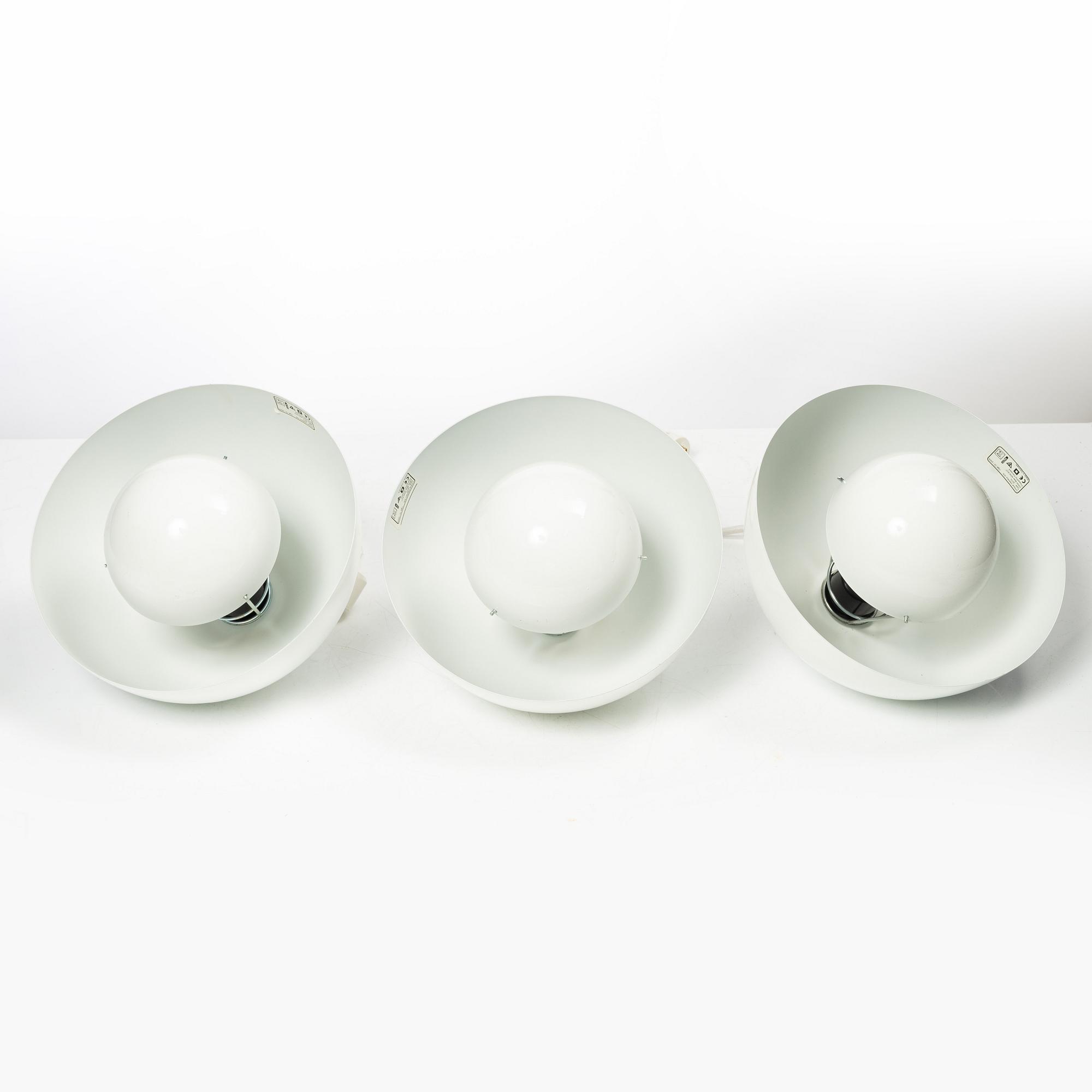 Verner Panton, three "Flower Pot" ceiling lamps.