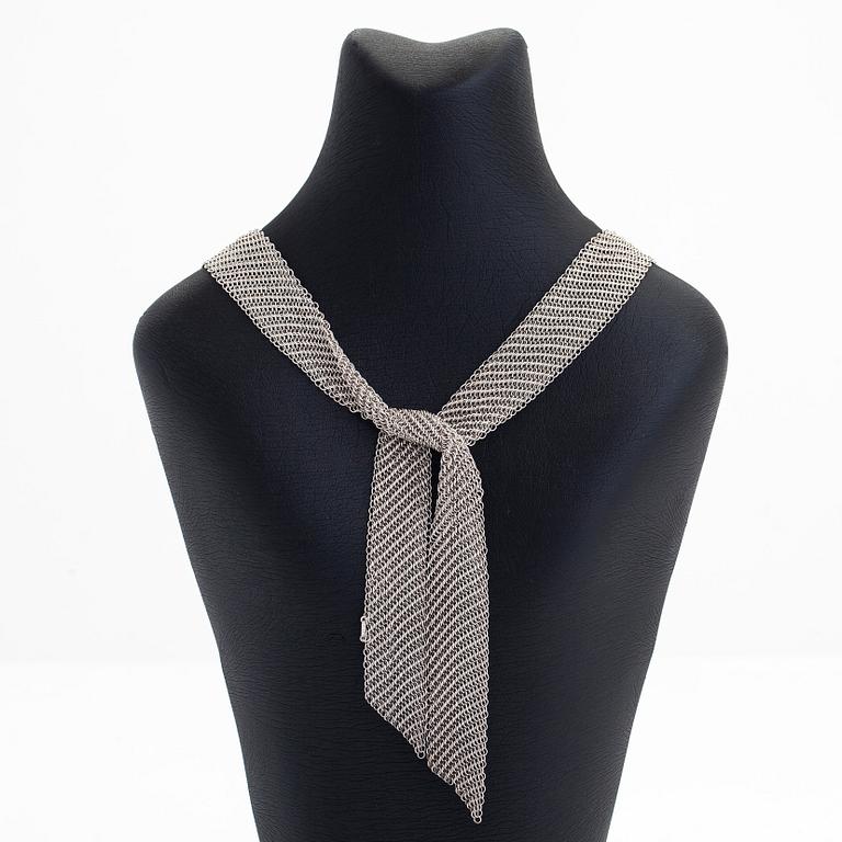 Tiffany & Co, Elsa Peretti, A sterling silver 'Mesh scarf' necklace.