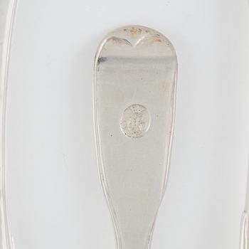 Bordsskedar, 12 st, silver, Carl Magnus Ryberg, Stockholm, 1806.
