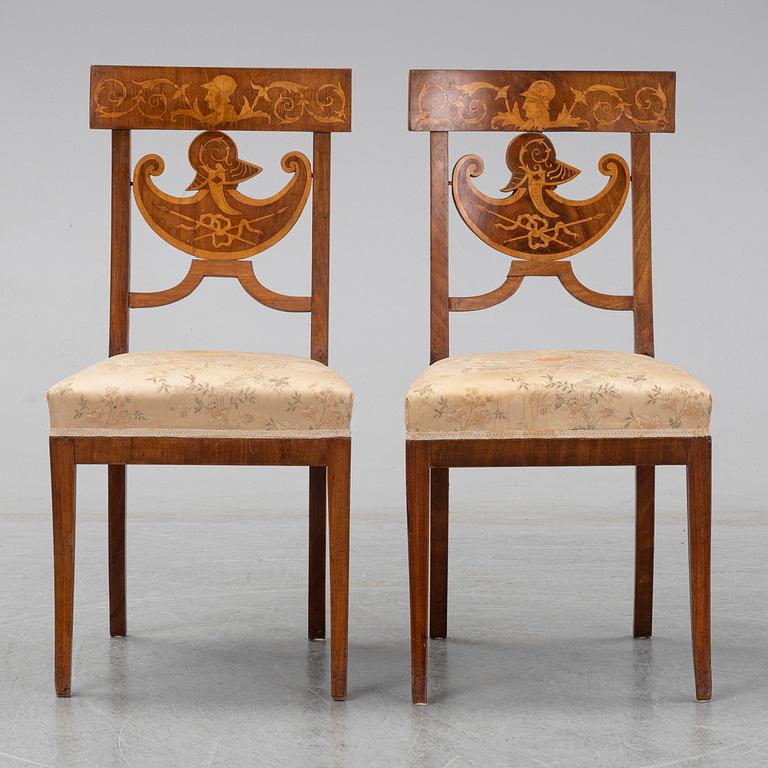 A pair of Royal Empire chairs, first half of the 19th Century.
