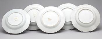 TALLRIKAR, 2+2+1, porslin, Kina, Qianlong resp Jiaqing, 1700/1800-tal.