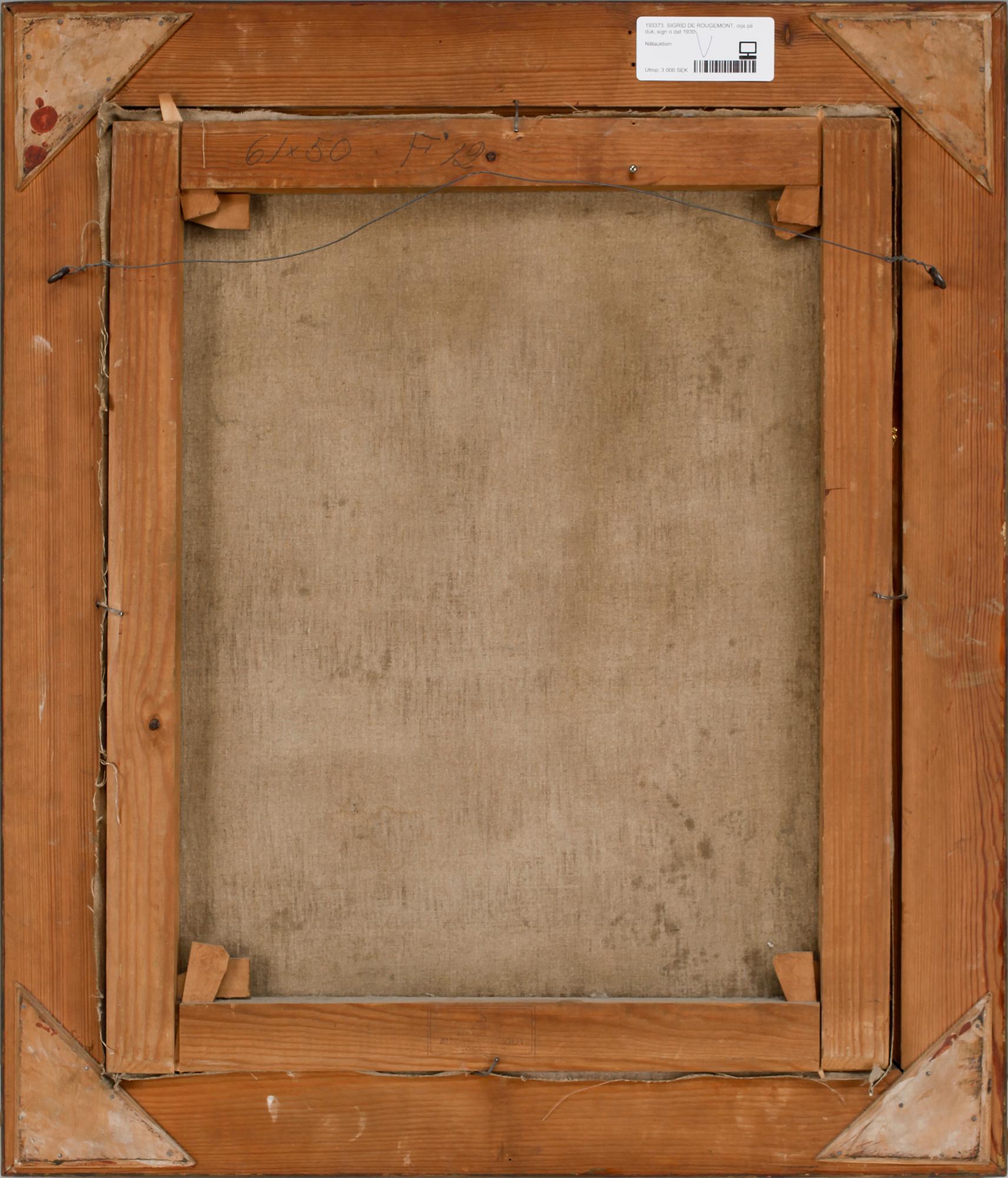 SIGRID DE ROUGEMONT, olja på duk, sign o dat 1930.