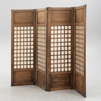 A four leaf folding screen, China, circa 1900.