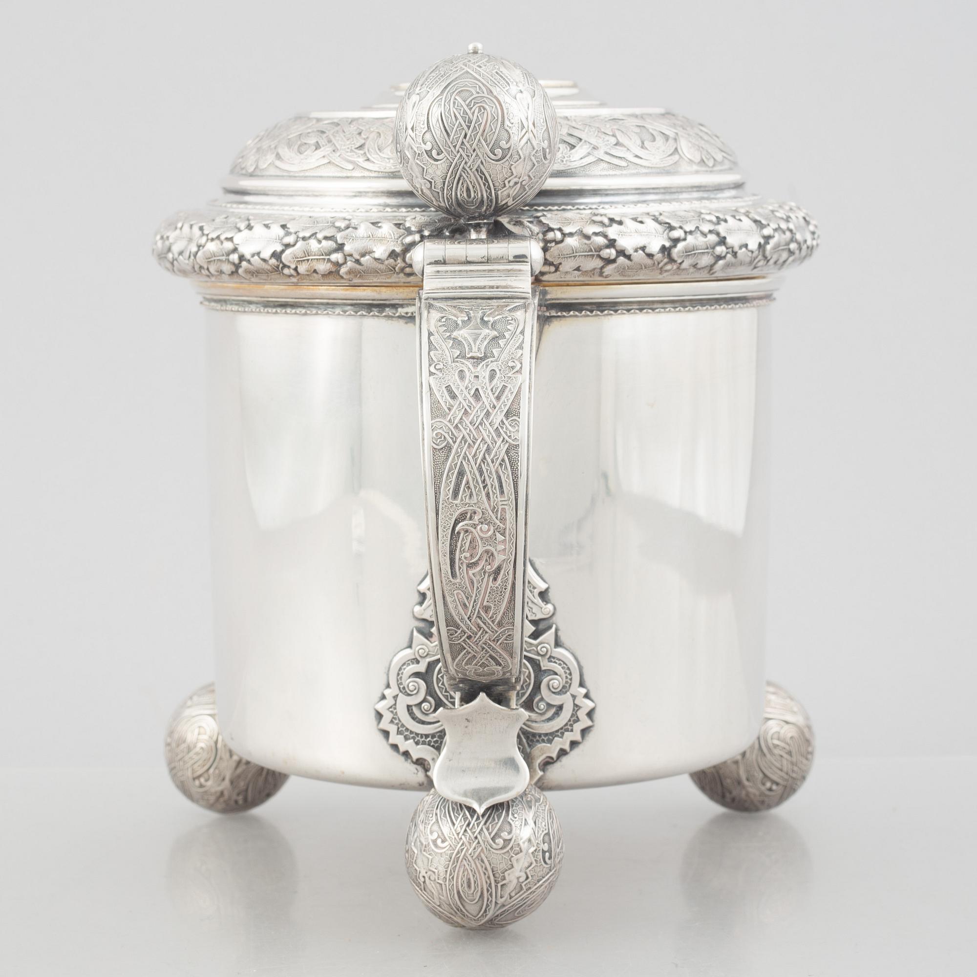 A Swedish 20th century silver tankard, mark of Gustaf Möllenborg - Carl Teodor Féron, Stockholm 1905.