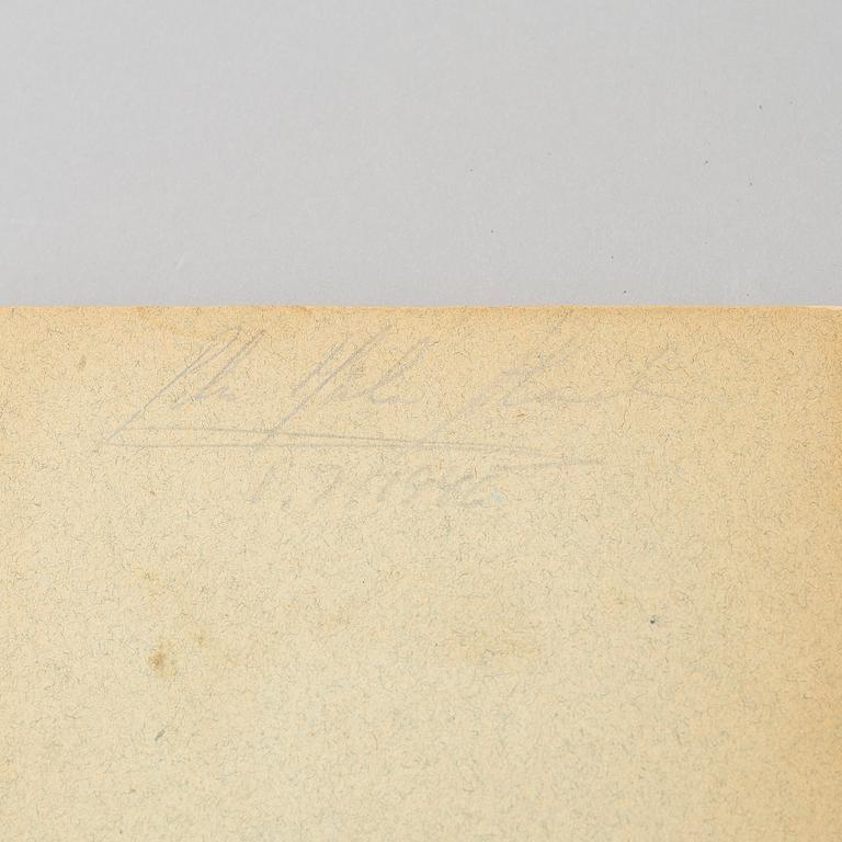 AKSELI GALLEN-KALLELA, exlibris, plåtsignering och datering 1897.