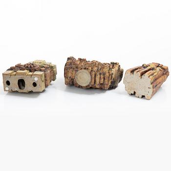 Bernard Rooke, three stoneware vases, signed.