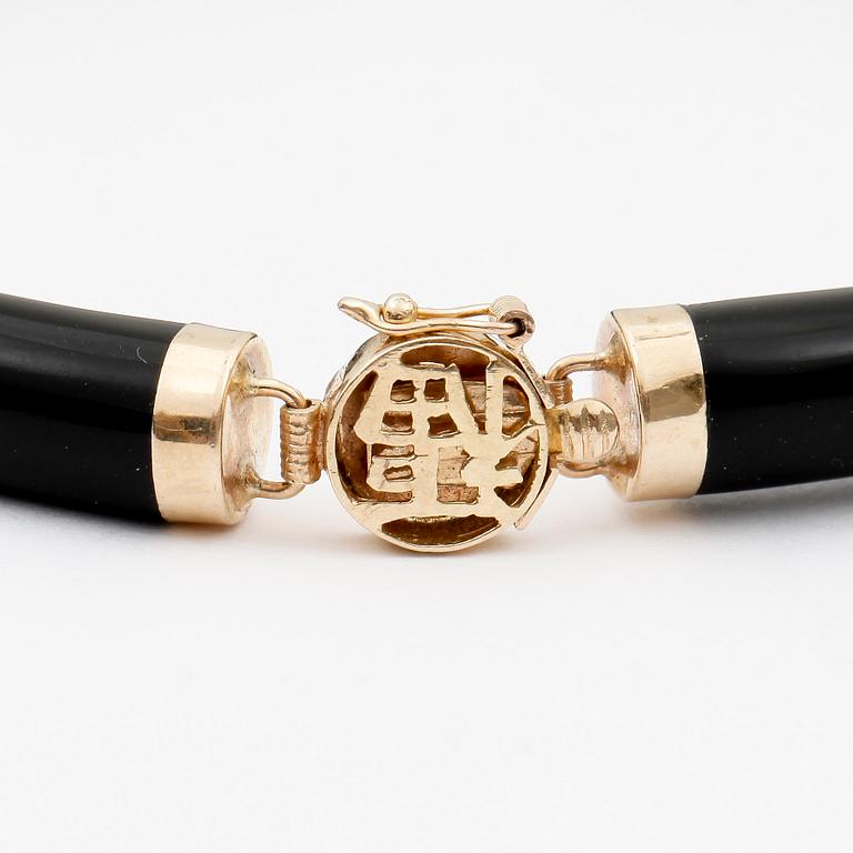 ARMBAND, 4 st, 14k guld. Total vikt ca.