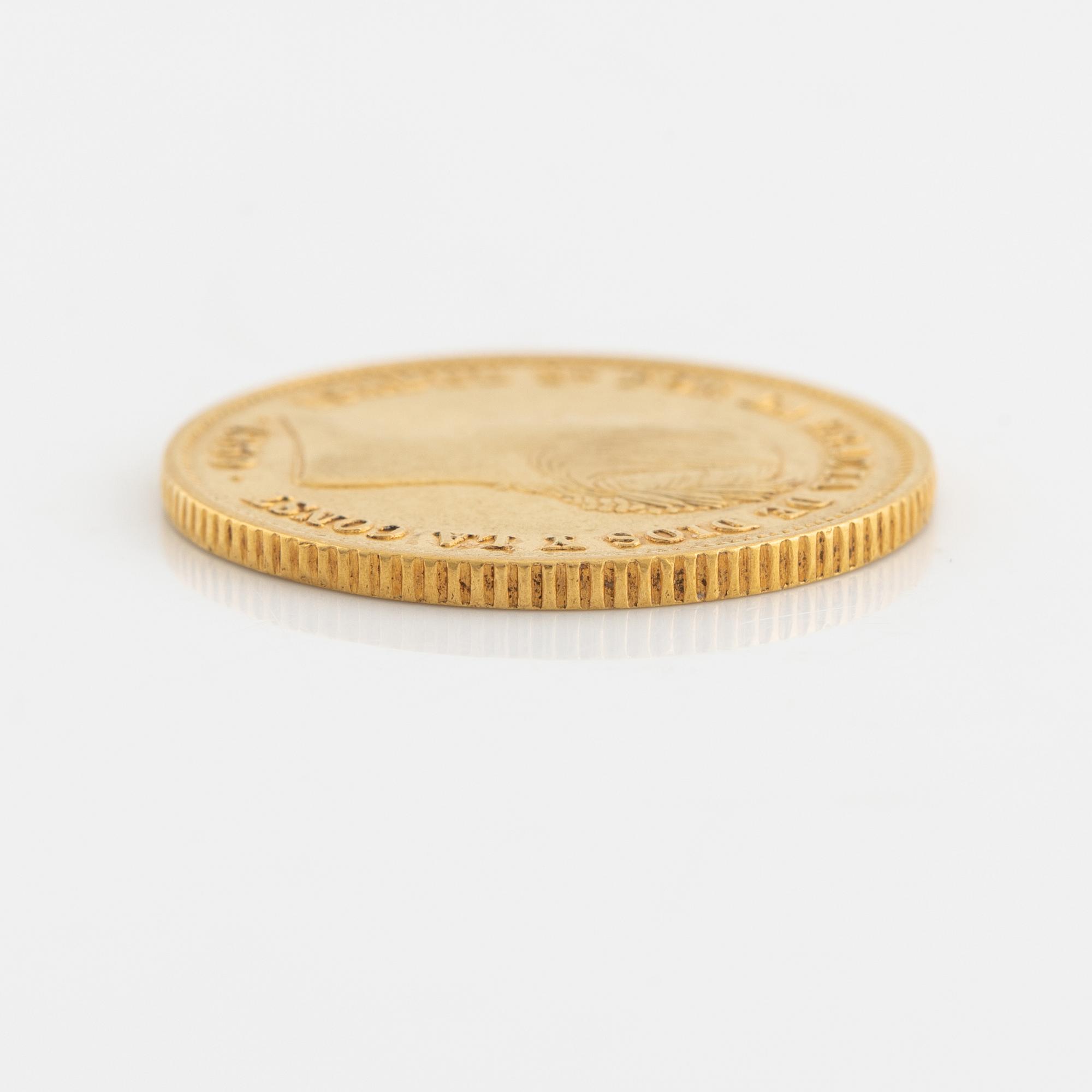 Guldmynt, Spanien, Isabel, 100 Reales 1850.