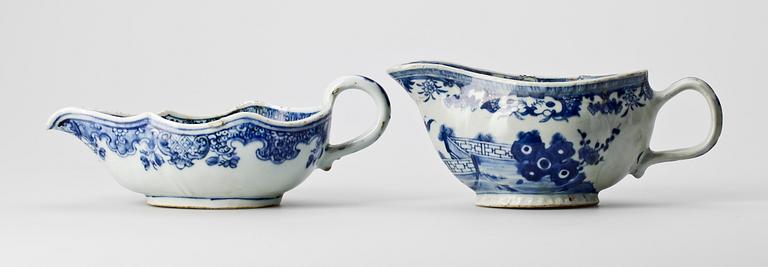 SÅSSNIPOR, 2 st, porslin, Kina, Qianlong (1736-95).