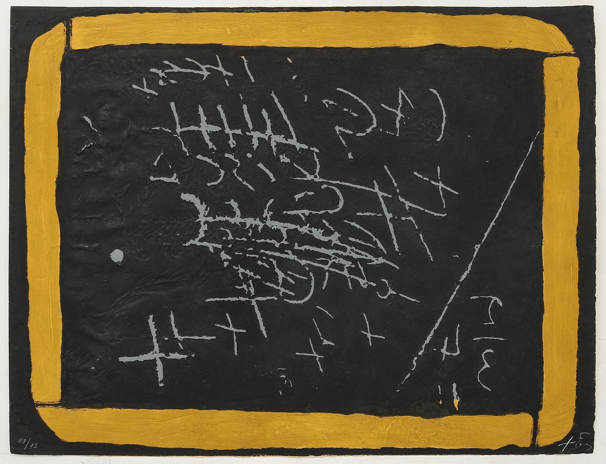 Antoni Tàpies, The translation of "Pissarra" to English is "Pissarra." It appears to be a proper noun or a specific term that does not have a direct translation.