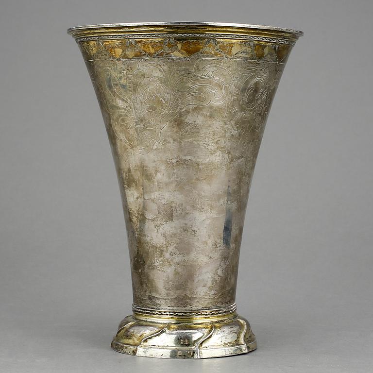 BÄGARE, silver, Lorens Stabeus, Stockholm, 1769. Vikt ca 568g.