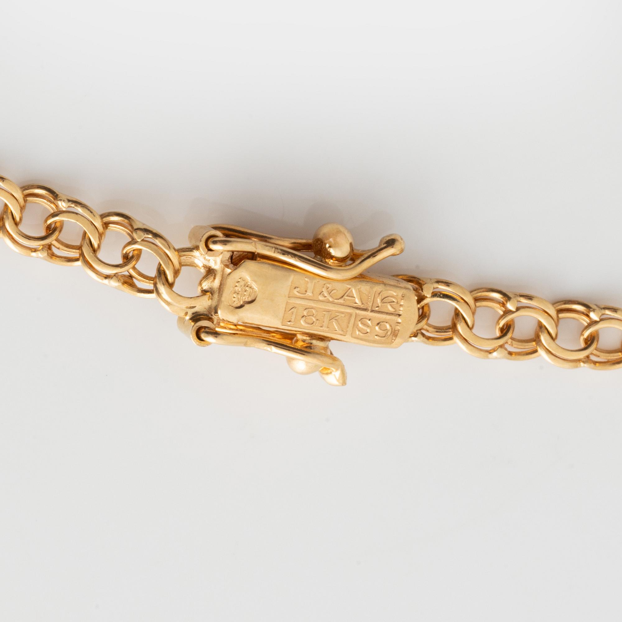 Collier, 18K guld, doserad bismarcklänk.