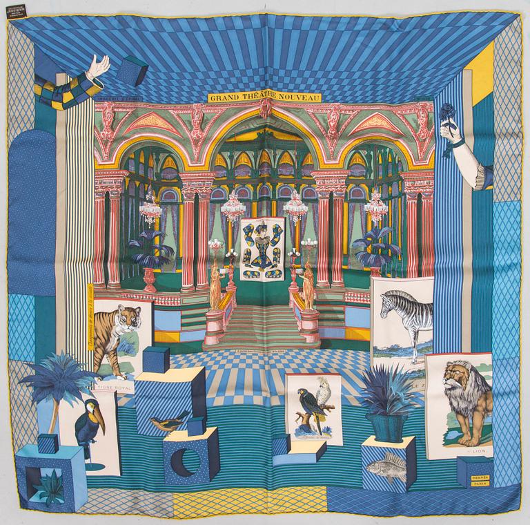 Hermès, a 'Grand Théâtre Nouveau' silk scarf.