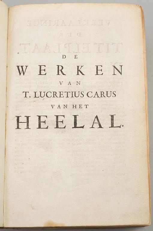 BOK, Lucretius’ ”De rerum natura”, 1701.