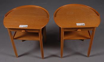 SÄNGBORD, ett par, design S. Engström G. Myrstrand för Bodafors. Brännmärkt.