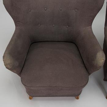 Ilmari Lappalainen, a pair of 1950's 'Laila' armchairs for Asko, Finland.