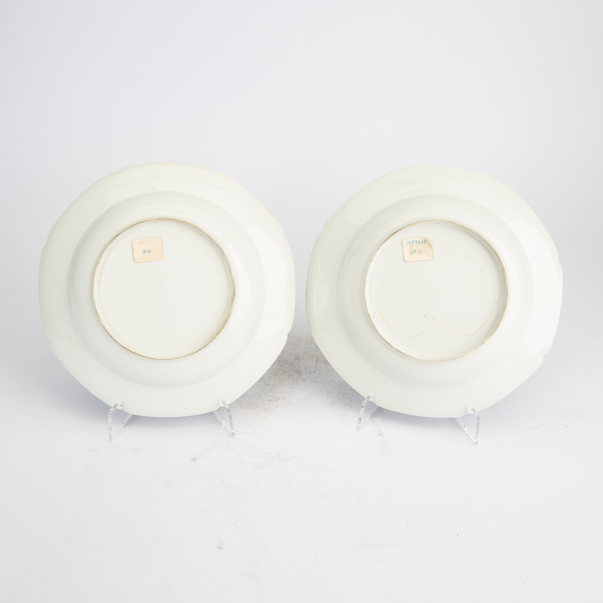 Djupa tallrikar 5 st Kina omkring 1800 porslin.