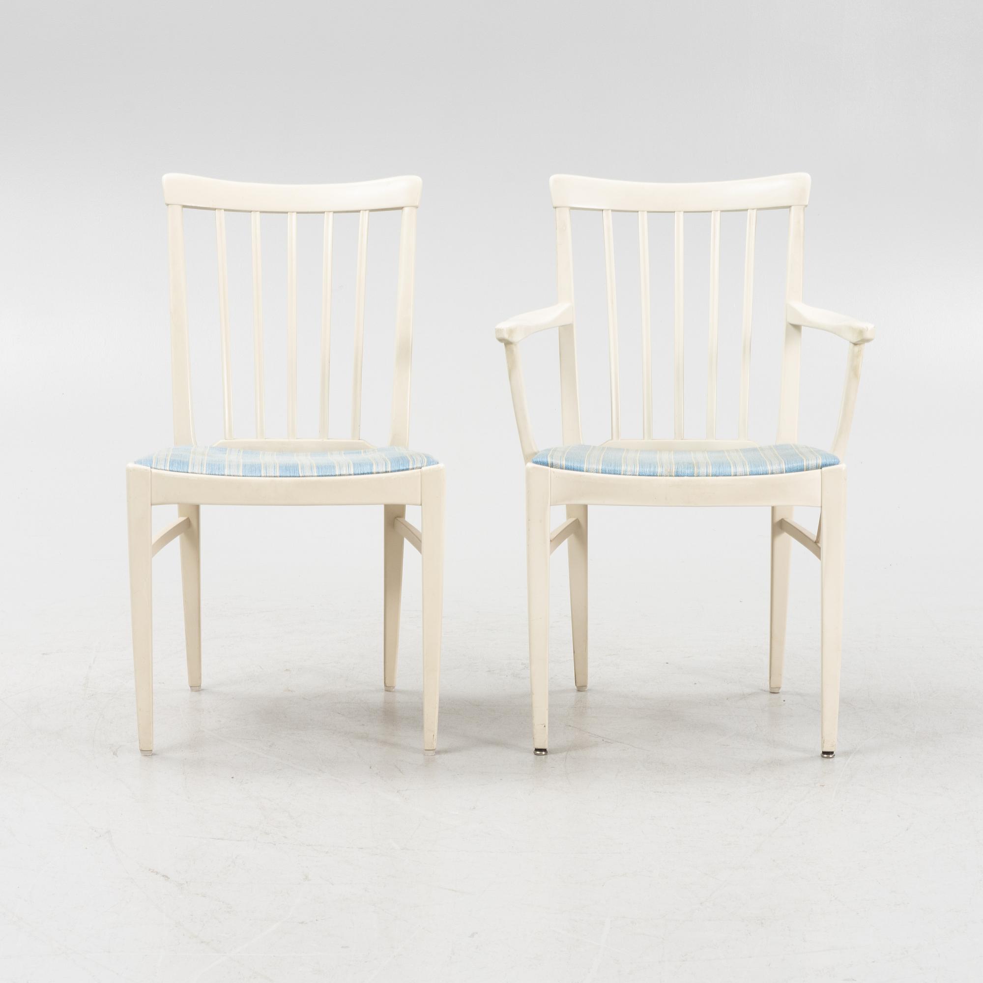 Carl Malmsten, matbord, 6 stolar, 2 karmstolar, "Herrgården", Bodafors, 1900-talets slut.