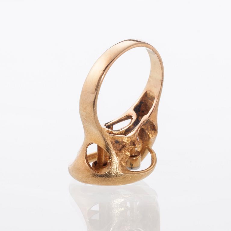 RING, 18K guld, 8/8-slipade diamanter. Lapponia 1976. Vikt ca 8,9 g.