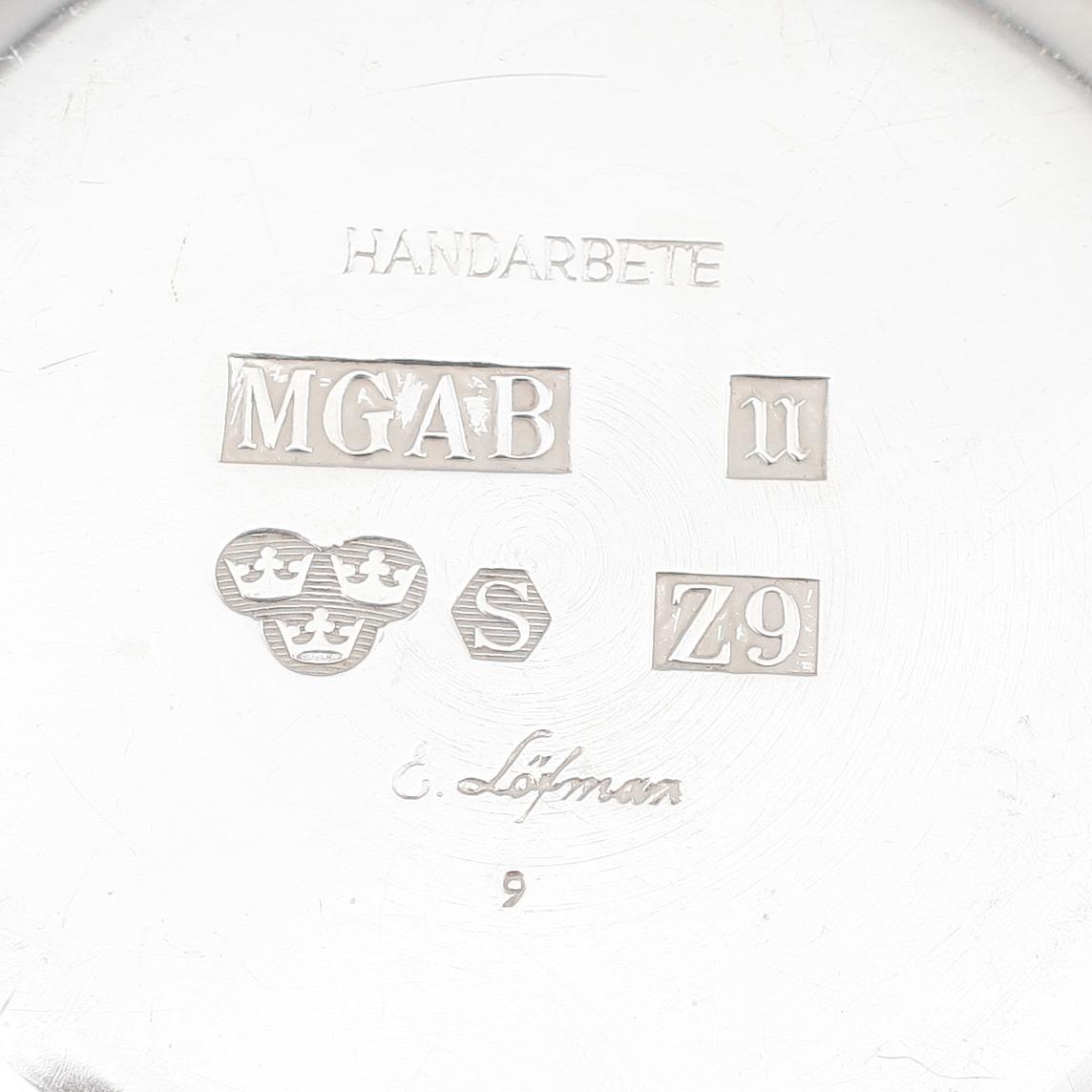 LOCKBURKAR, 2 st, silver, Löfman, MGAB, Uppsala 1974 och 1976. Vikt ca 207 g.