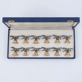 Twelve place card holders, second half of the 20th Century.